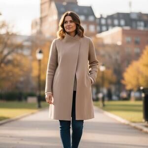 Tan Kenneth Cole New York Camel Coat Women's Size XS/TP